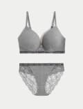Ribbed Lounge Non Wired Plunge Bra Set A-E