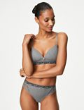 Ribbed Lounge Non Wired Plunge Bra Set A-E