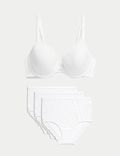 Lace Padded Plunge Wired Bra Set A-E