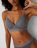 Ribbed Lounge Non Wired Plunge Bra Set