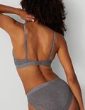 Ribbed Lounge Non Wired Plunge Bra Set