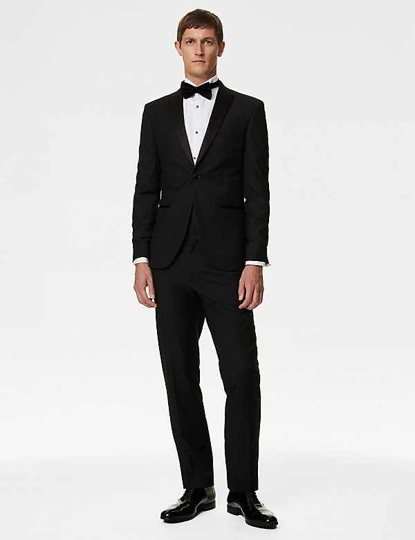 Skinny Fit Stretch Tuxedo Suit - DE