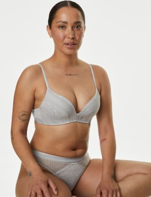 Cotton with Cool Comfort™ Non-Wired Push Up Bra set