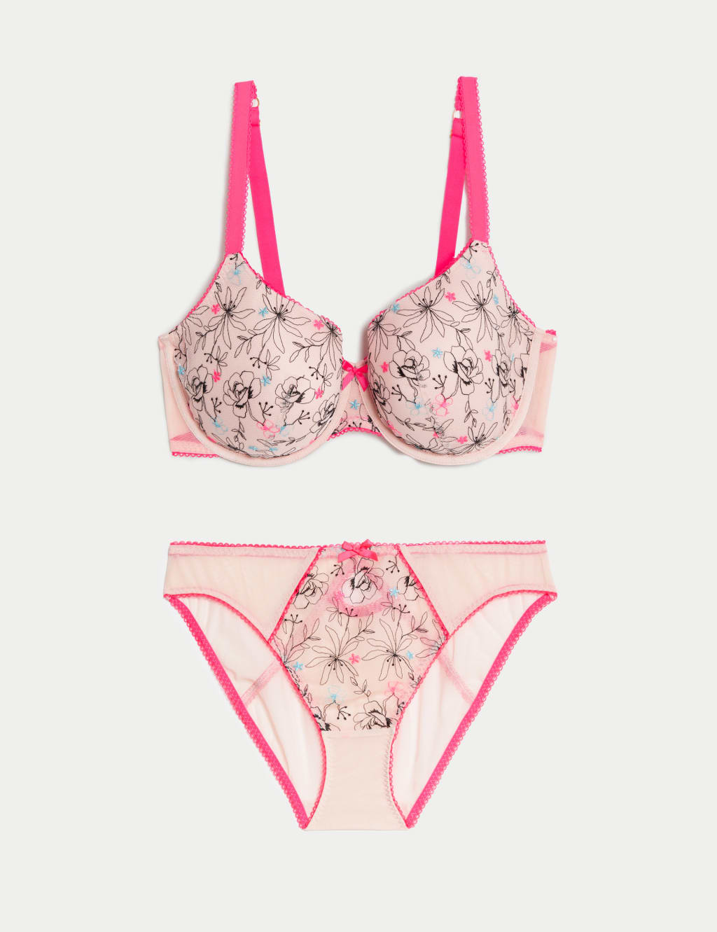 Carissa Embroidery Wired Full Cup Bra Set image 2