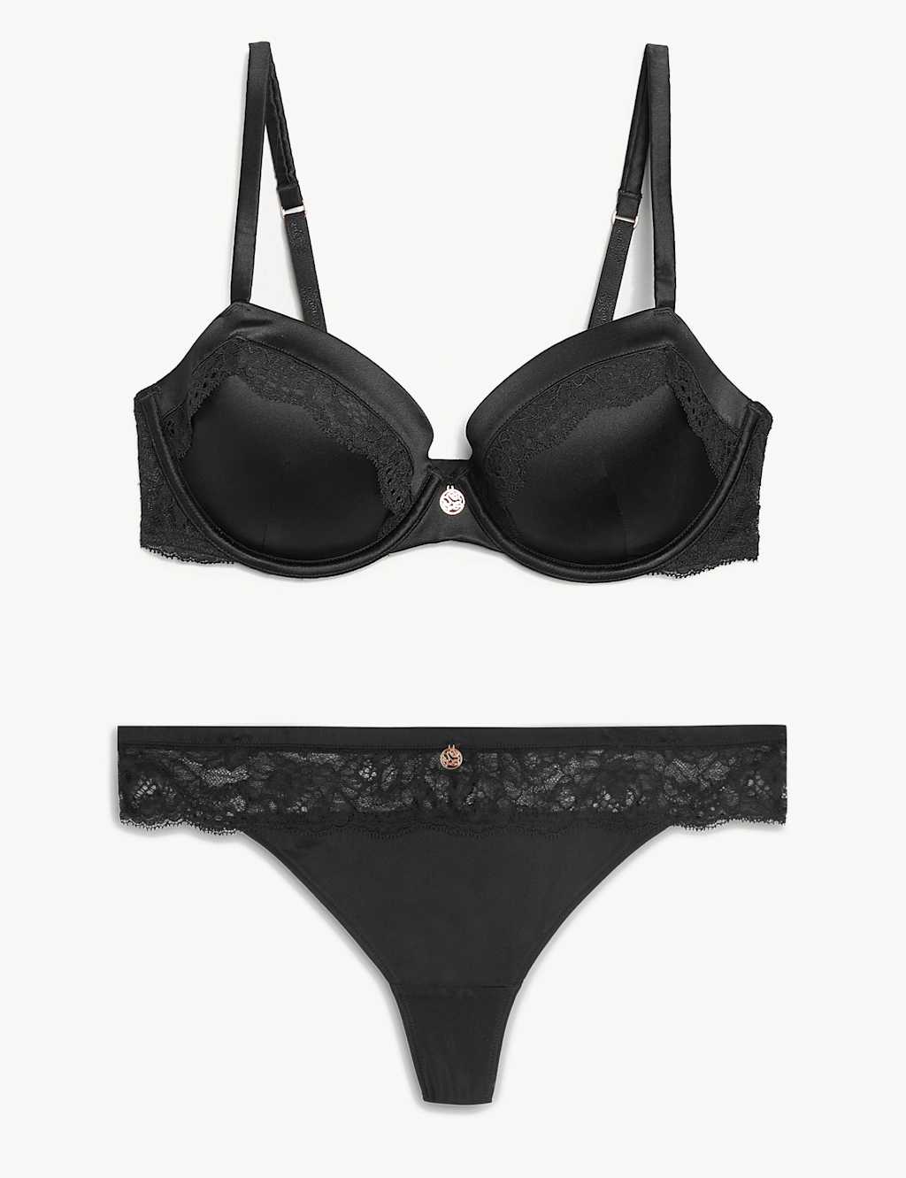 Silk & Lace Wired Balcony Bra Set A-E image 2