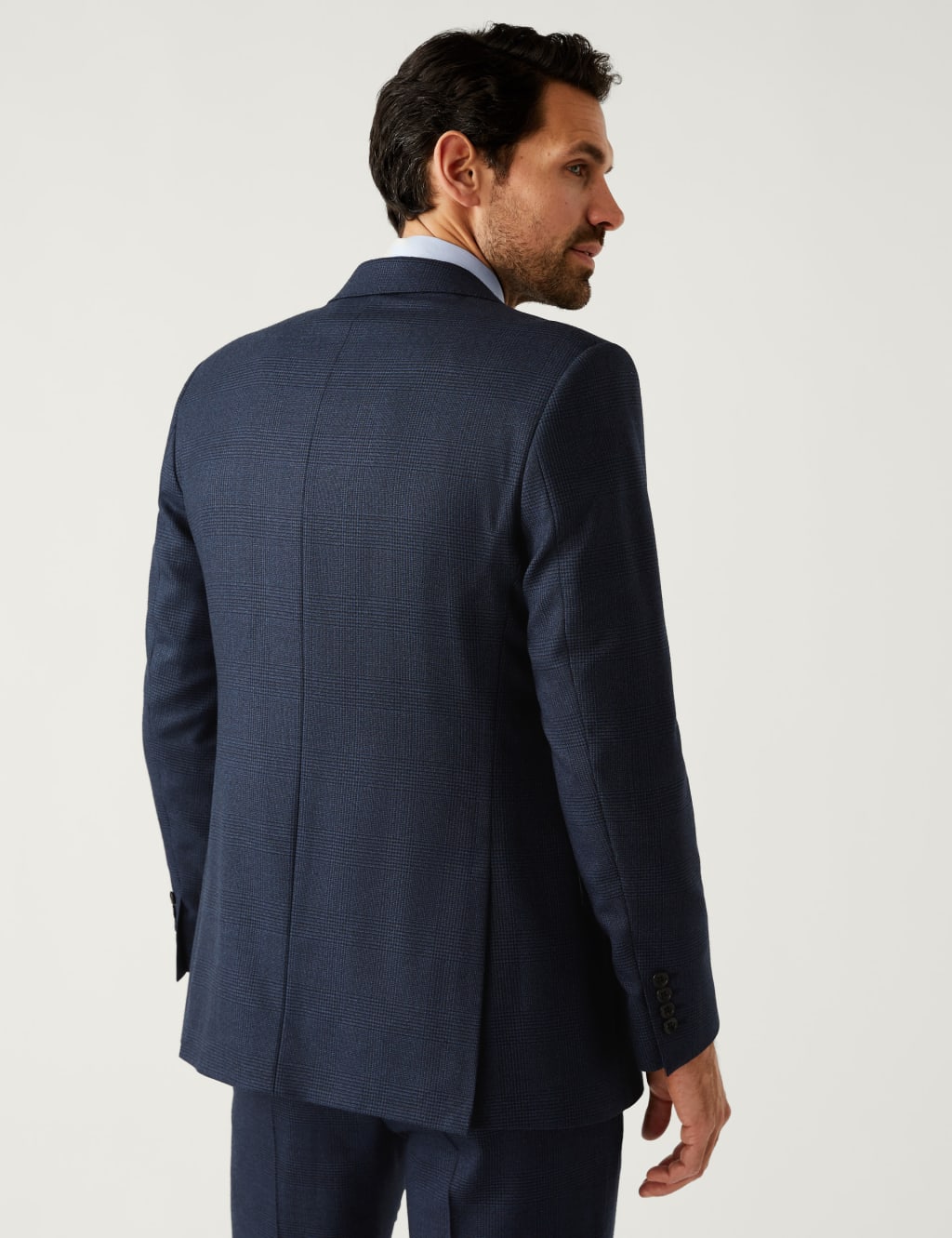 Regular Fit Pure Wool Check Suit image 3