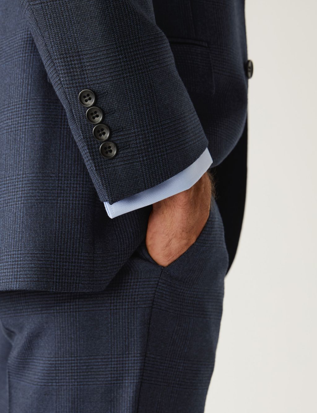 Regular Fit Pure Wool Check Suit image 7