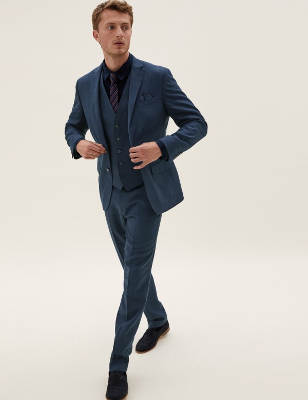 Tailored Fit Italian Linen Miracle™ 3 Piece Suit