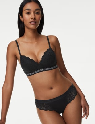 Soutien-gorge push-up sans armatures orné de dentelle Cleo, bonnets A à F