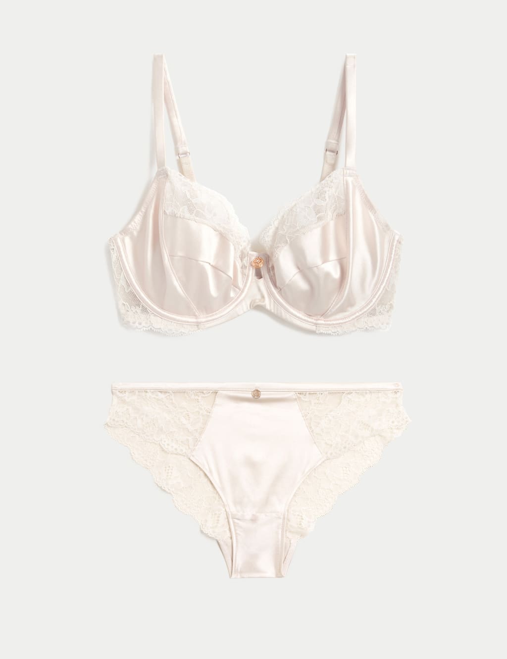 Silk & Lace Wired Balcony Bra Set A-E image 2