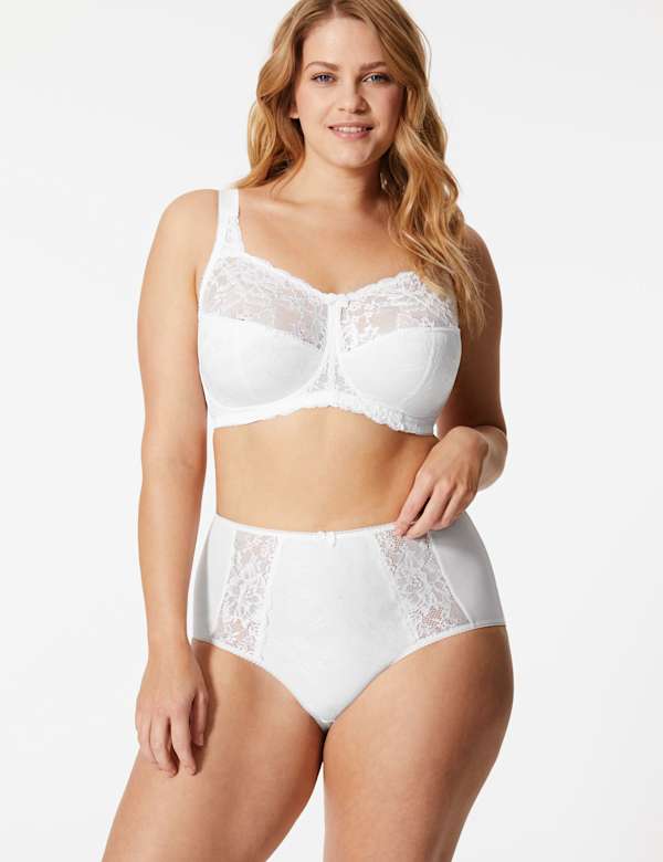 Jacquard & Lace Set with Full Cup Bra B-G