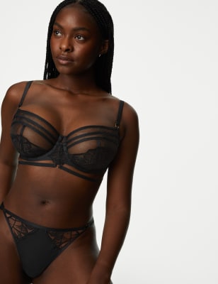Maya Embroidery Wired Balcony Bra Set A-E