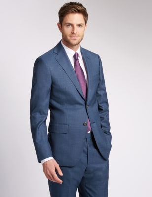 Big & Tall Blue Regular Fit Wool Suit