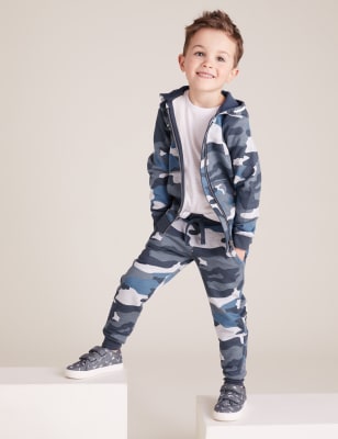 Cotton Rich Camouflage Hoodie & Joggers Outfit | M&S