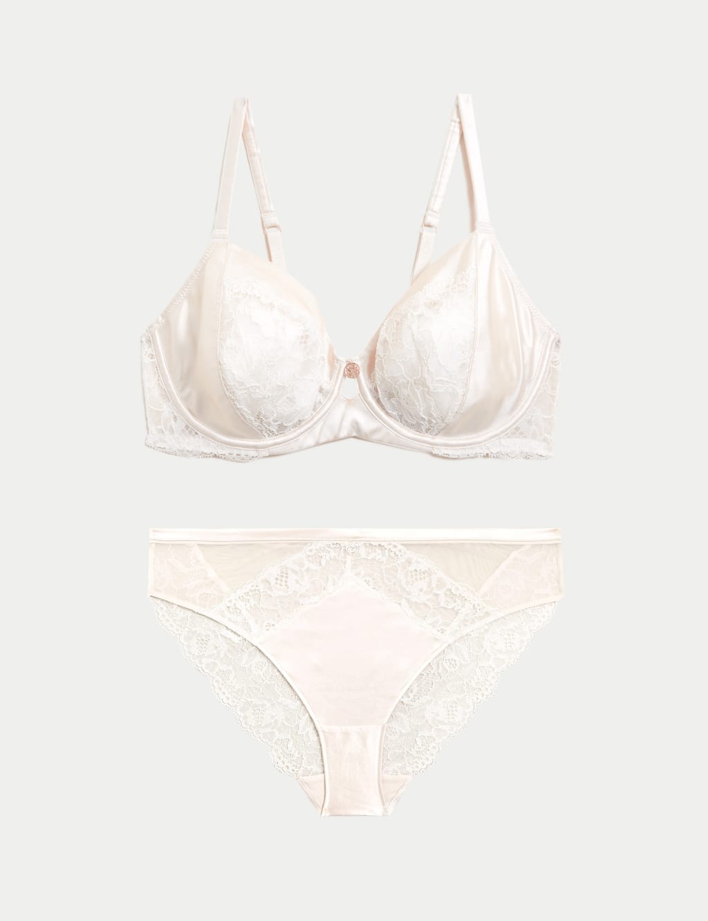 Silk Blend Wired Balcony Bra Set A-E image 2