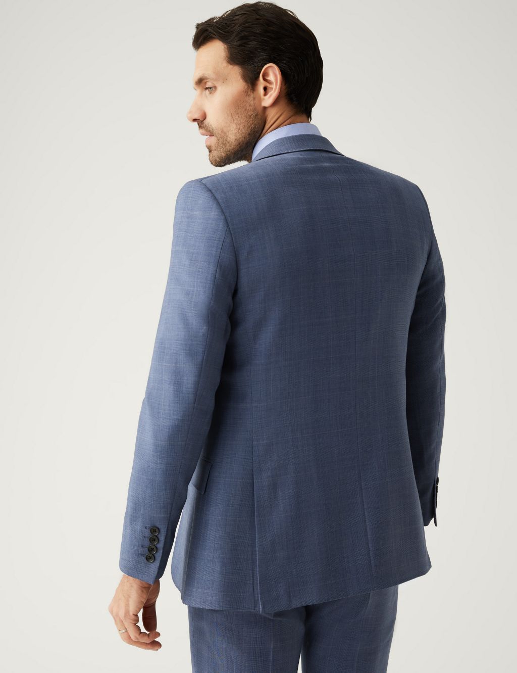 Slim Fit Pure Wool Check Suit image 3