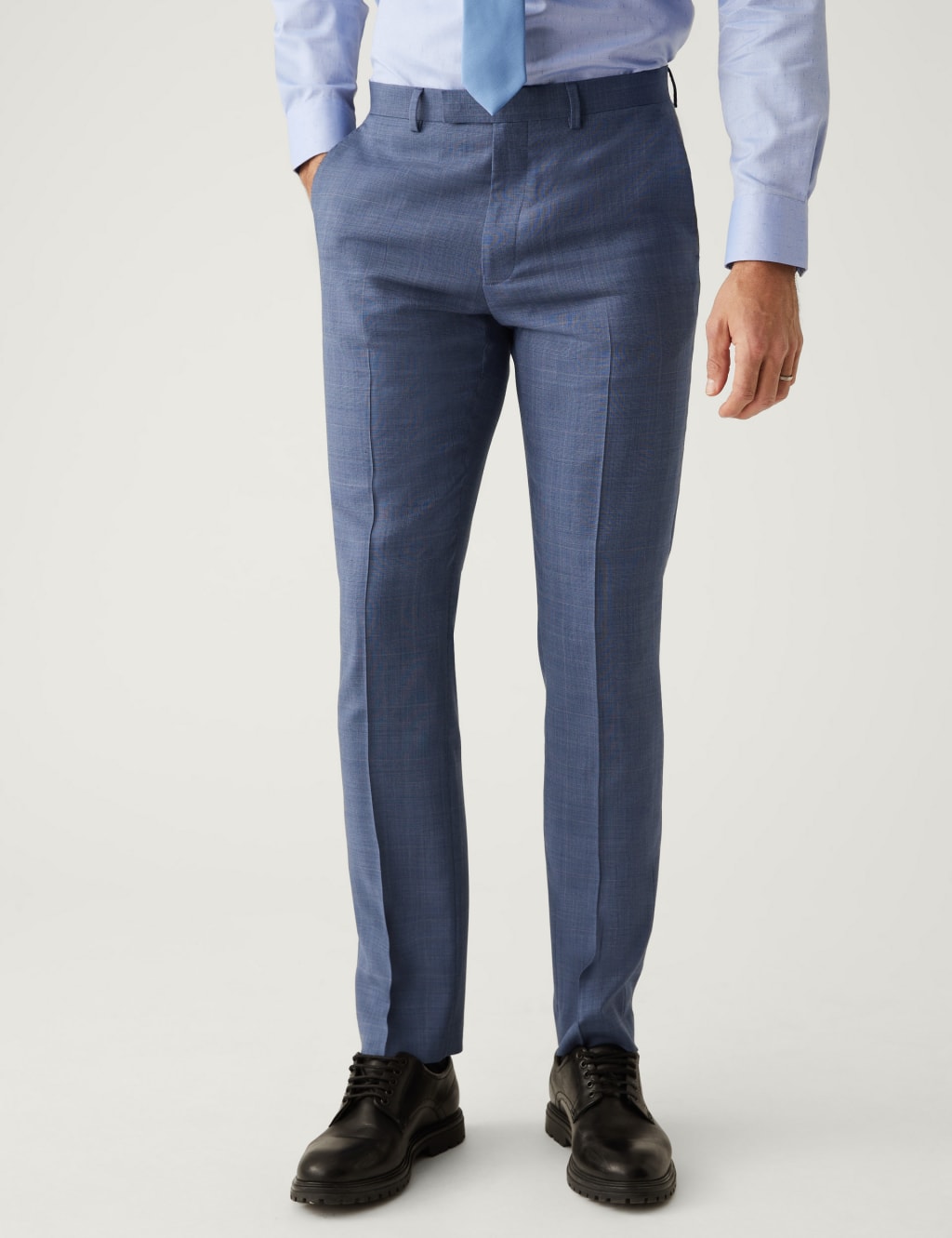 Slim Fit Pure Wool Check Suit image 4
