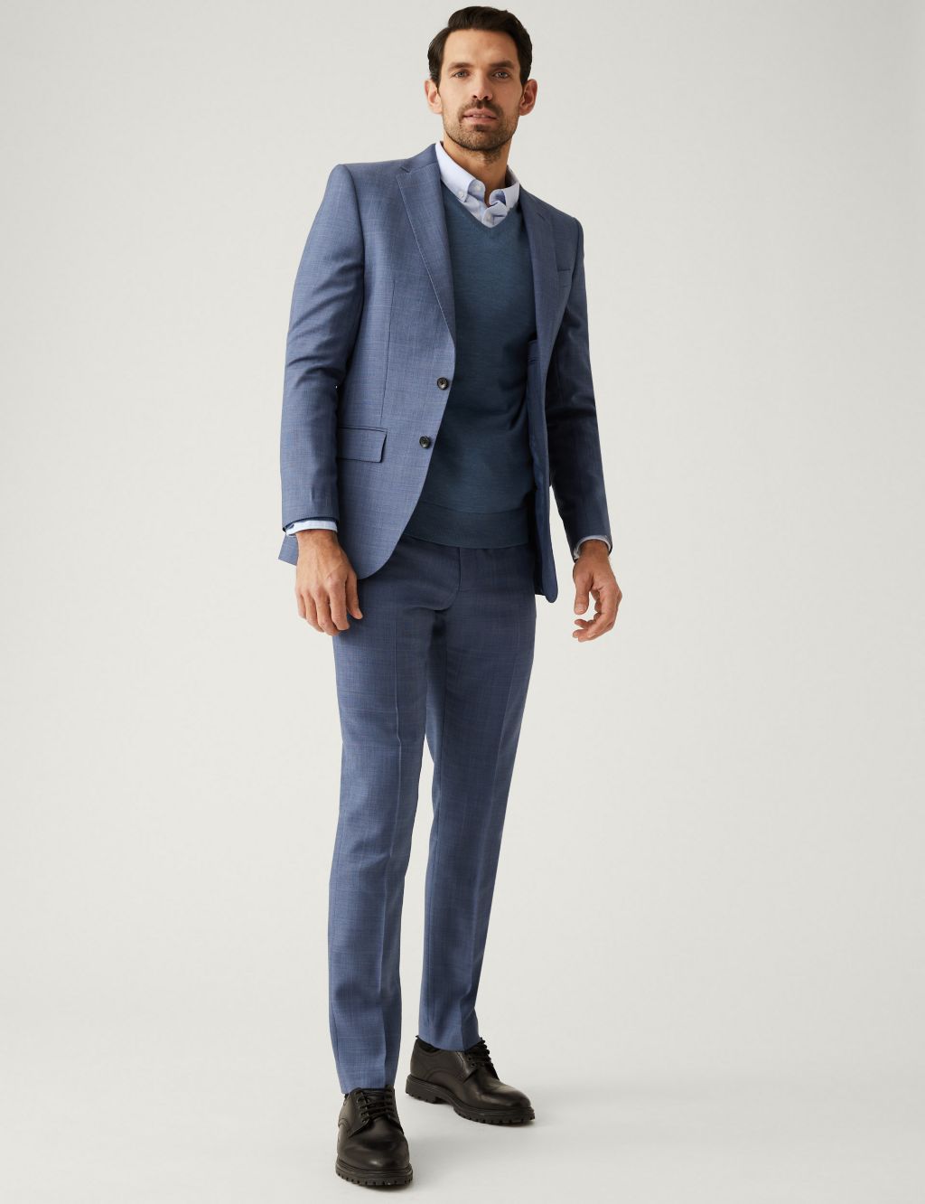 Slim Fit Pure Wool Check Suit image 6
