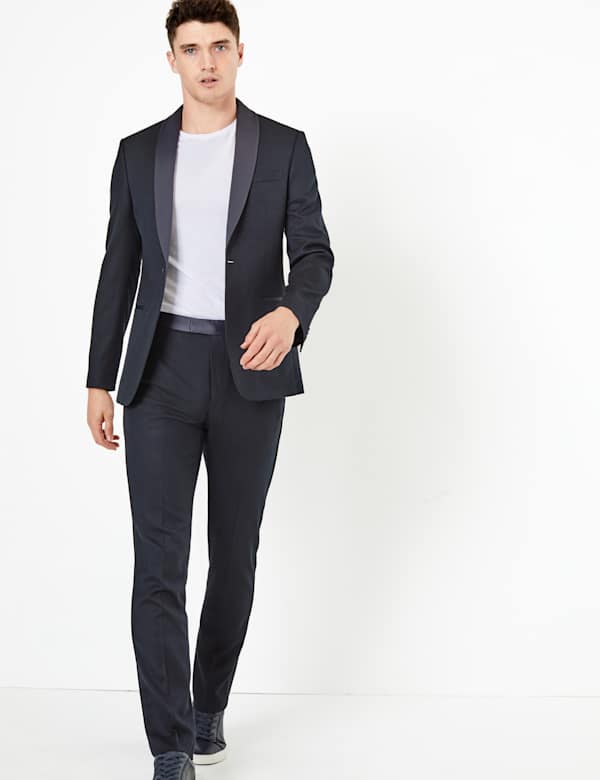Slim Fit Textured Dinner Suit