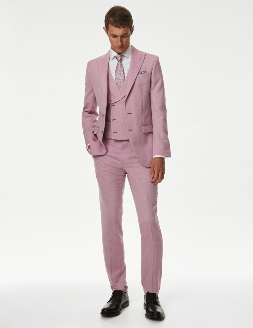 London Dusty Pink Slim-Fit Suit 2-Piece