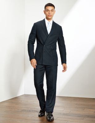 Tailored Fit Silk Rich Double Breasted Suit