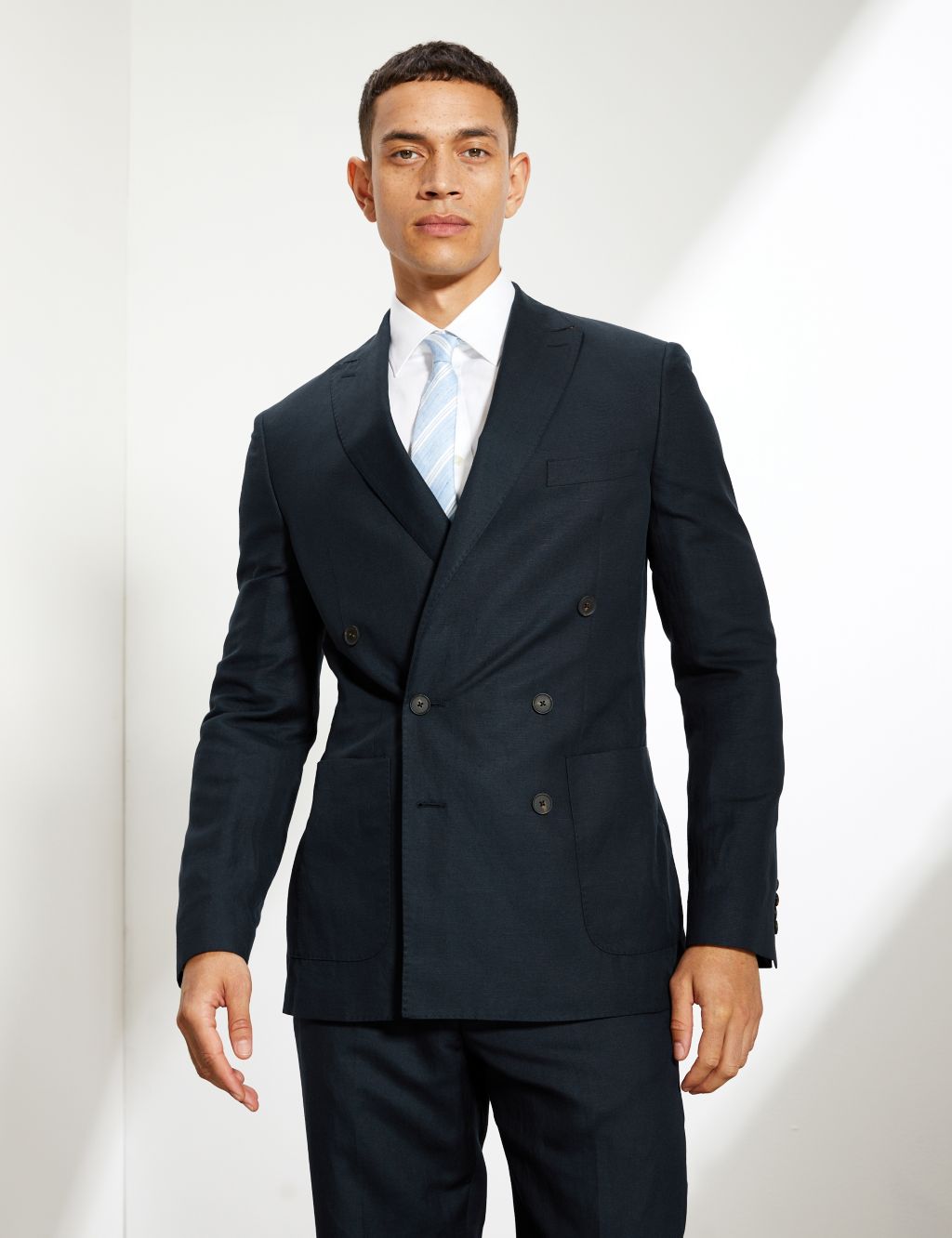 Tailored Fit Silk Rich Double Breasted Suit image 2