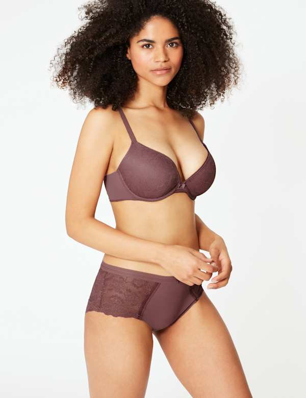 Body™ Lace Set with Padded Push-Up Plunge A-E