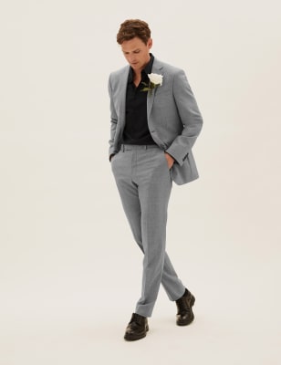 Costume en laine coupe ajust&eacute;e &agrave; motif pied-de-coq