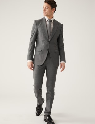 Regular Fit Sharkskin Suit | M&S Dubai