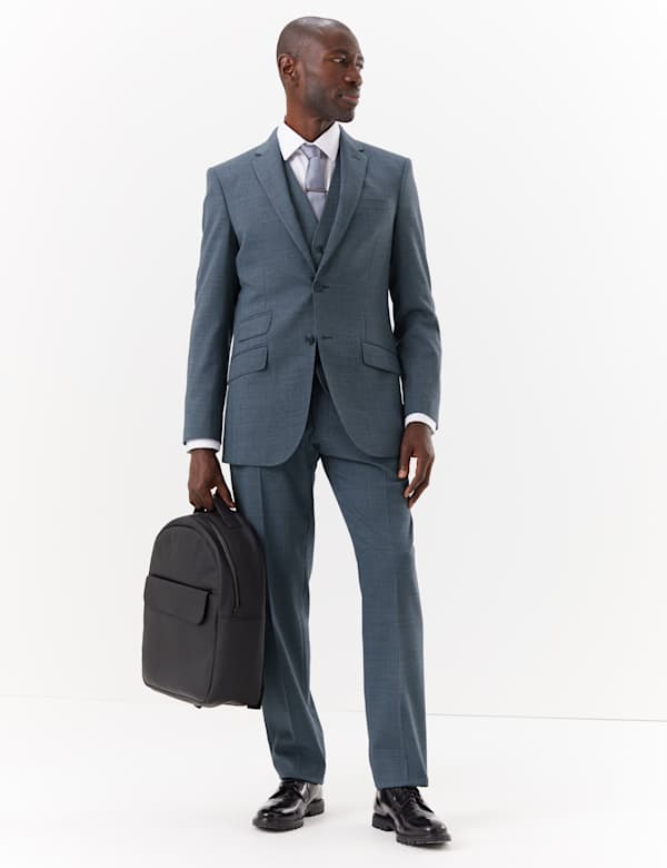 Blue Regular Fit 3 Piece Suit