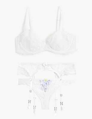 Linea Lace Wired Balcony Bra Set A-E - KH