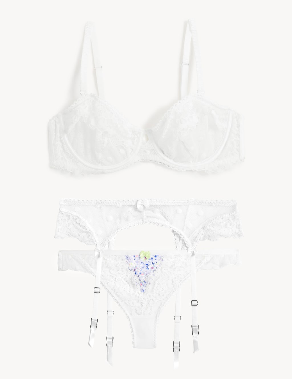 Linea Lace Wired Balcony Bra Set A-E image 2