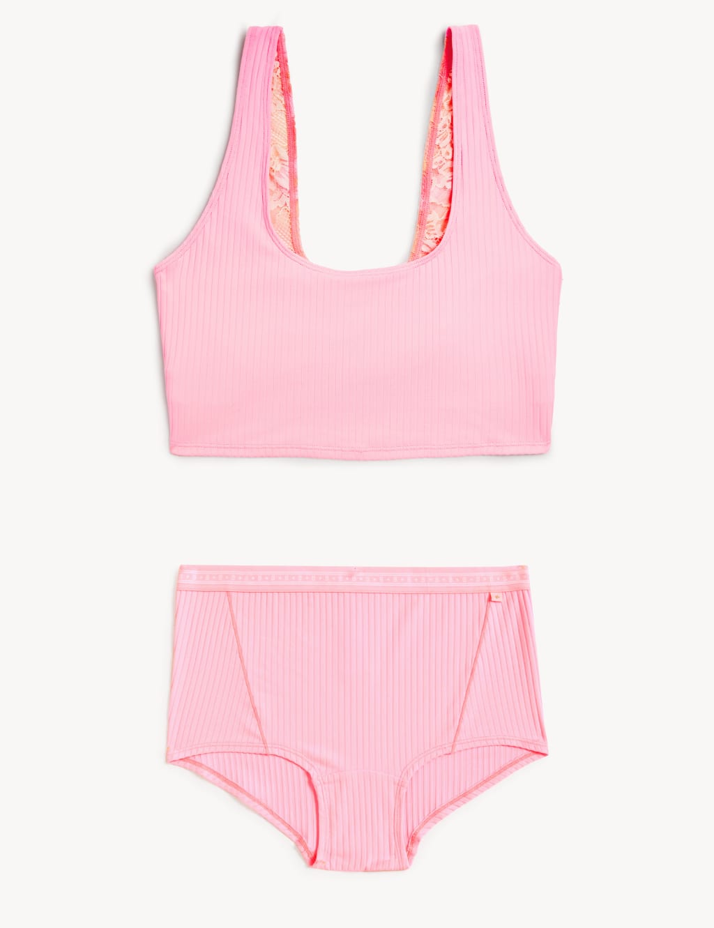Meia Rib Lace Crop Top Set image 2