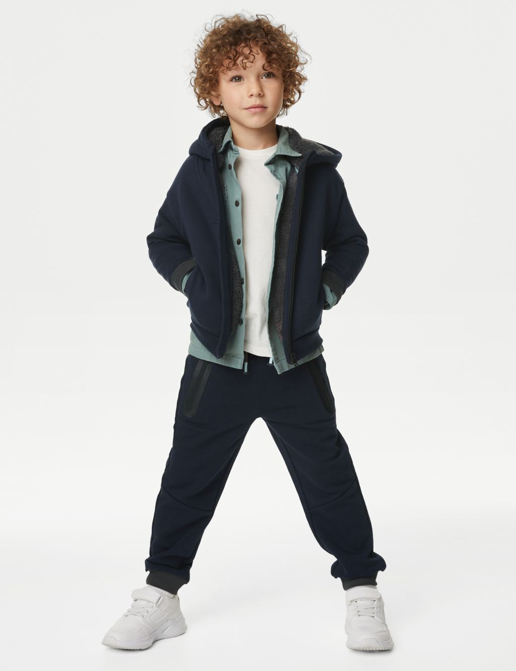 Boys Borg Lined Hoodie & Jogger Outfit image 7