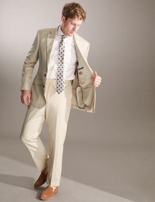 Regular Fit Silk Rich And Linen Suit