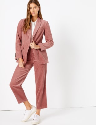 Ensemble pantalon et blazer en velours c&ocirc;tel&eacute; 100&nbsp;% coton