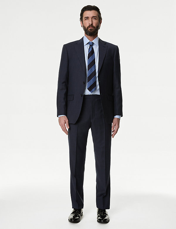 Regular Fit Pure Wool Check Suit - SE