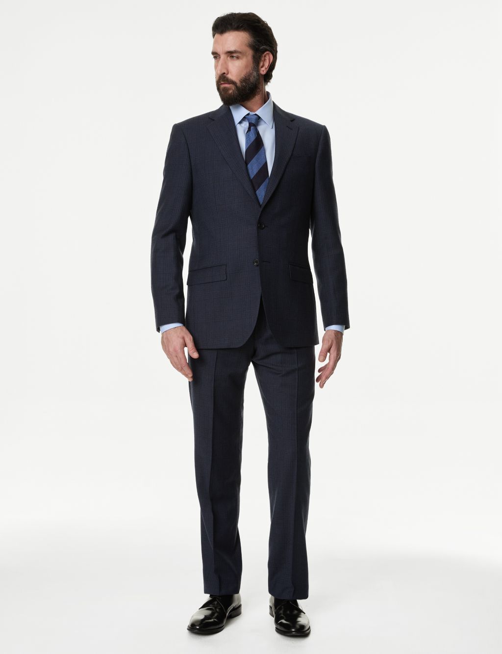 Regular Fit Pure Wool Check Suit image 6