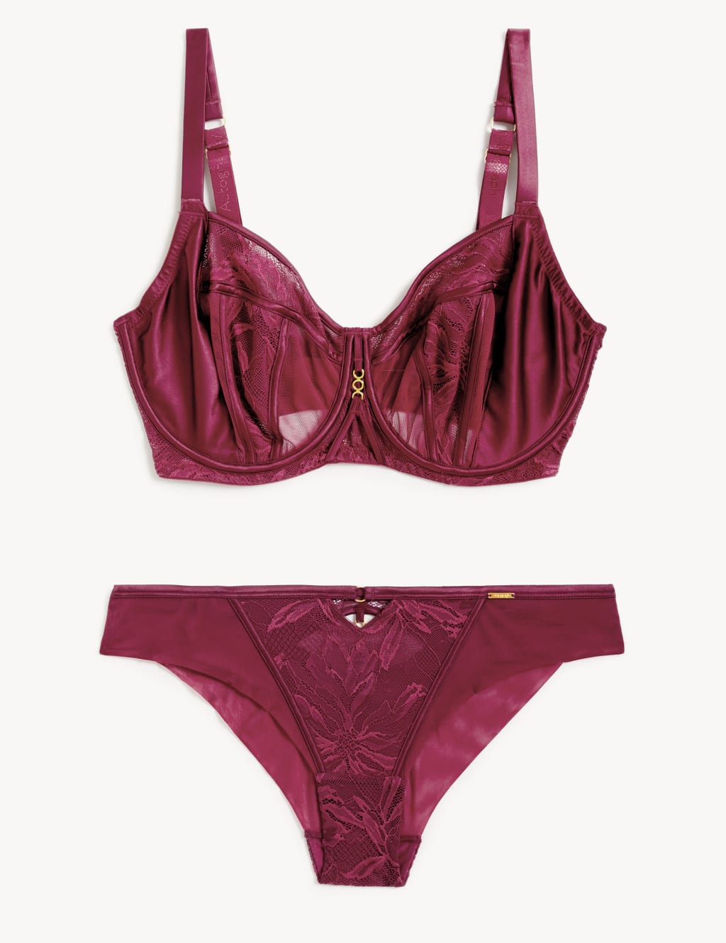 Lexington Lace & Mesh Wired Minimiser Bra Set C-G image 2