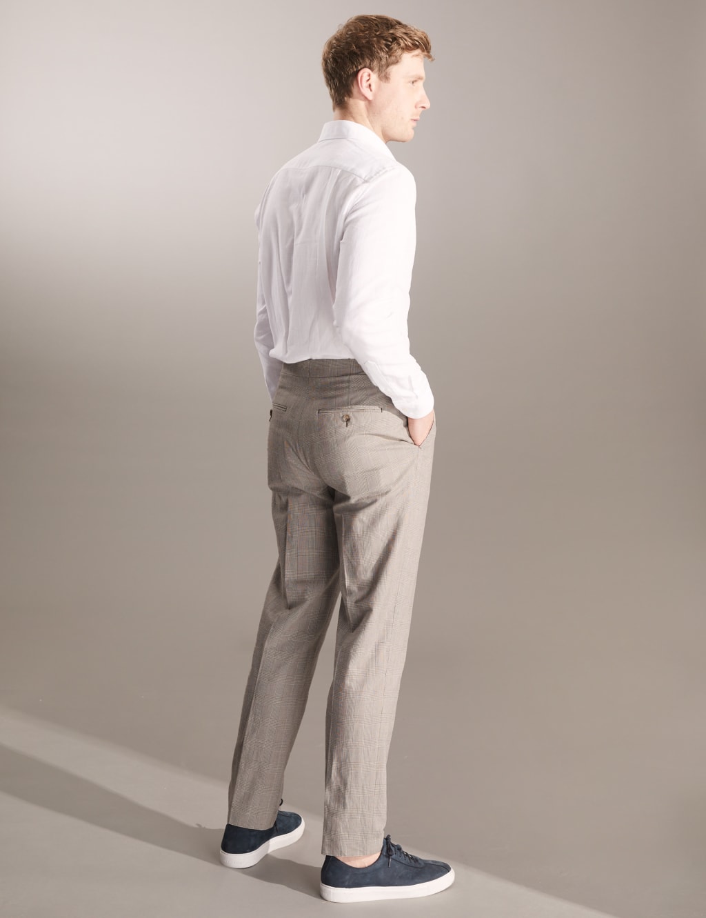 Tailored Fit Cotton Linen Blend Check Suit image 5