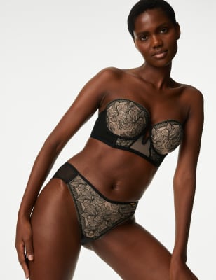 Embroidery And Lace Multiway Balcony Bra