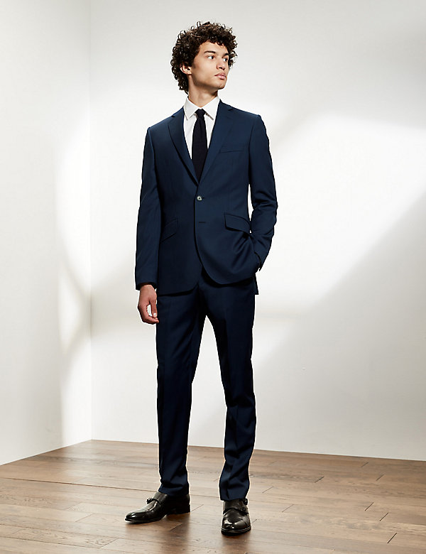 Tailored Fit Pure Wool Twill 2 Piece Suit - GR