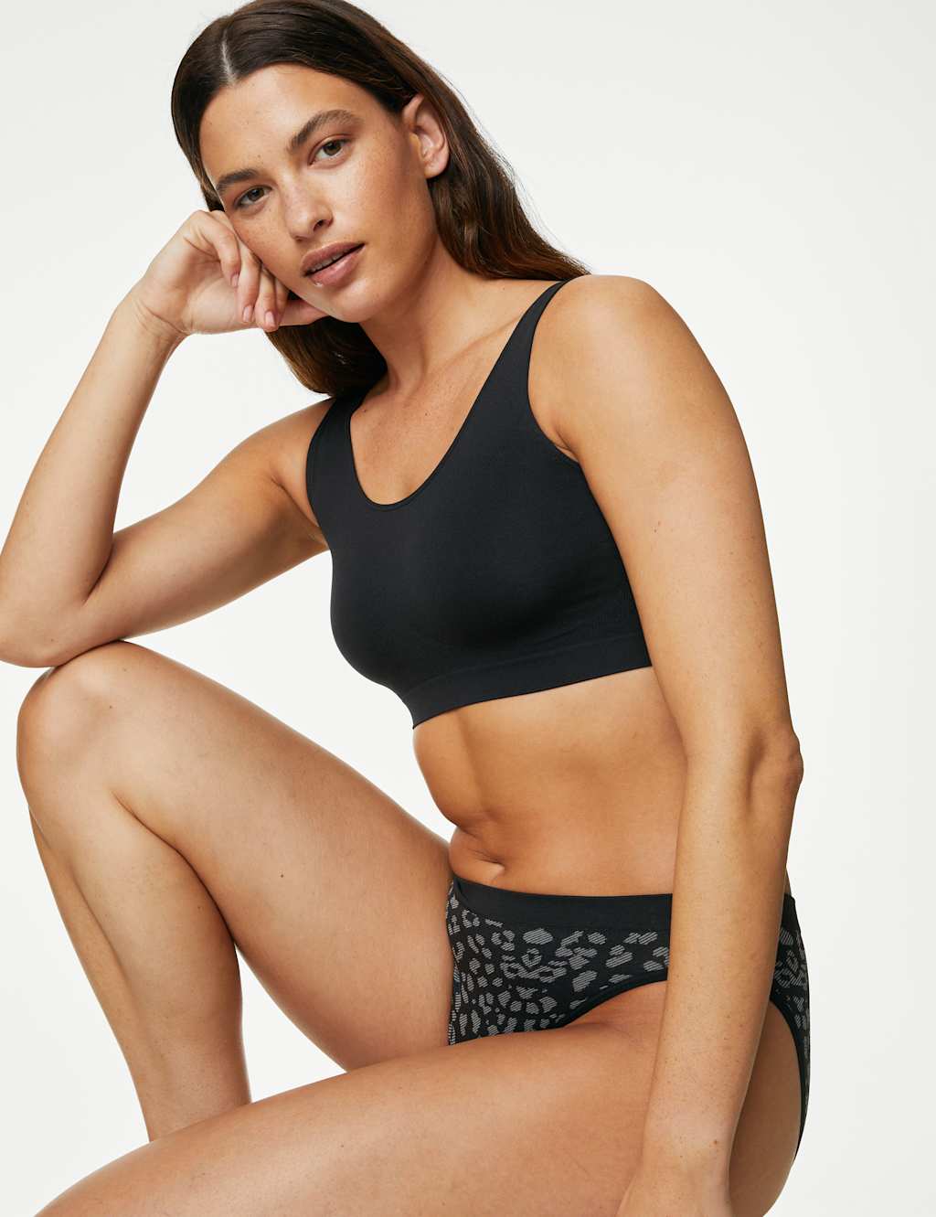 Seamless Non Wired Crop Top Set