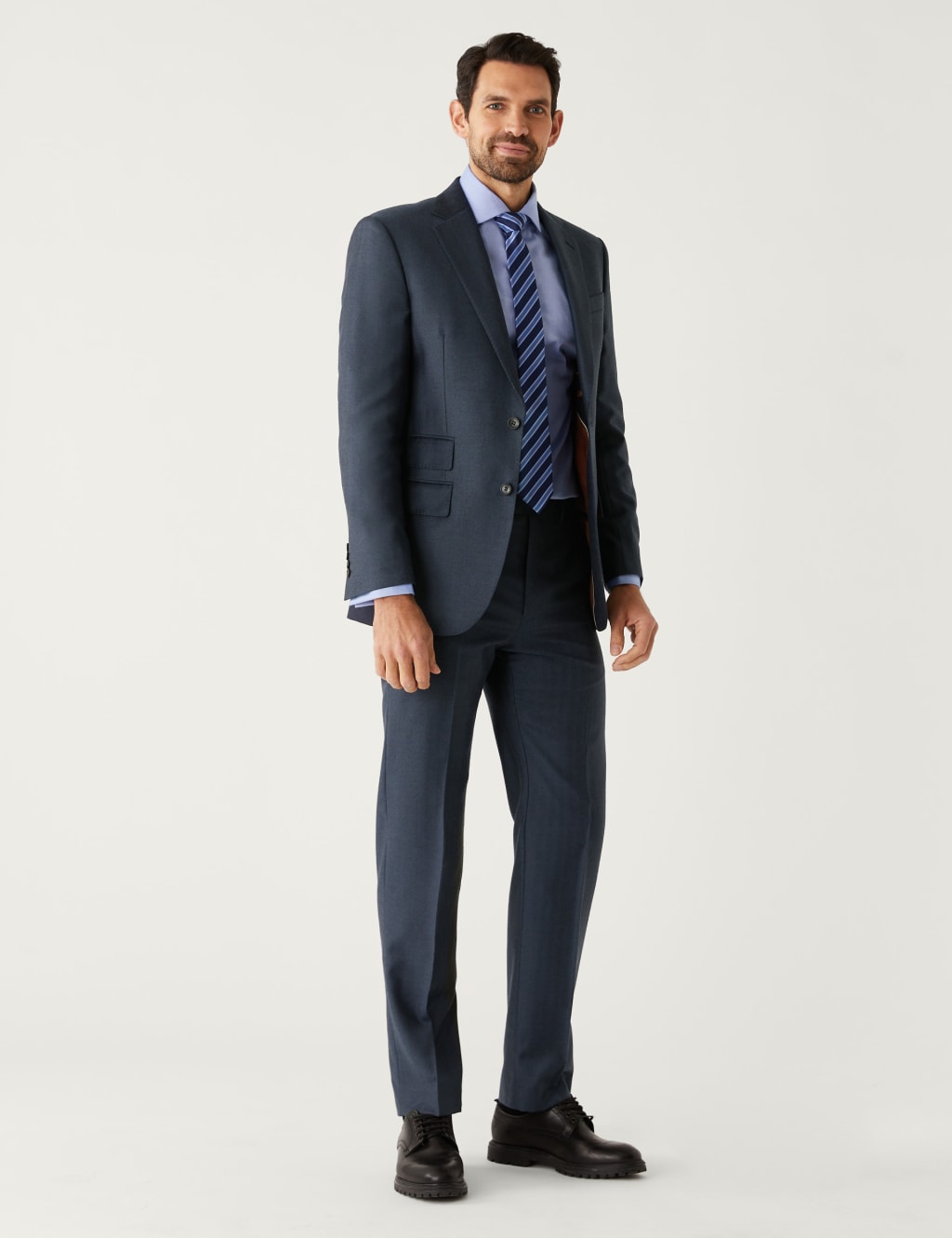 Regular Fit Pure British Wool Herringbone Suit image 1