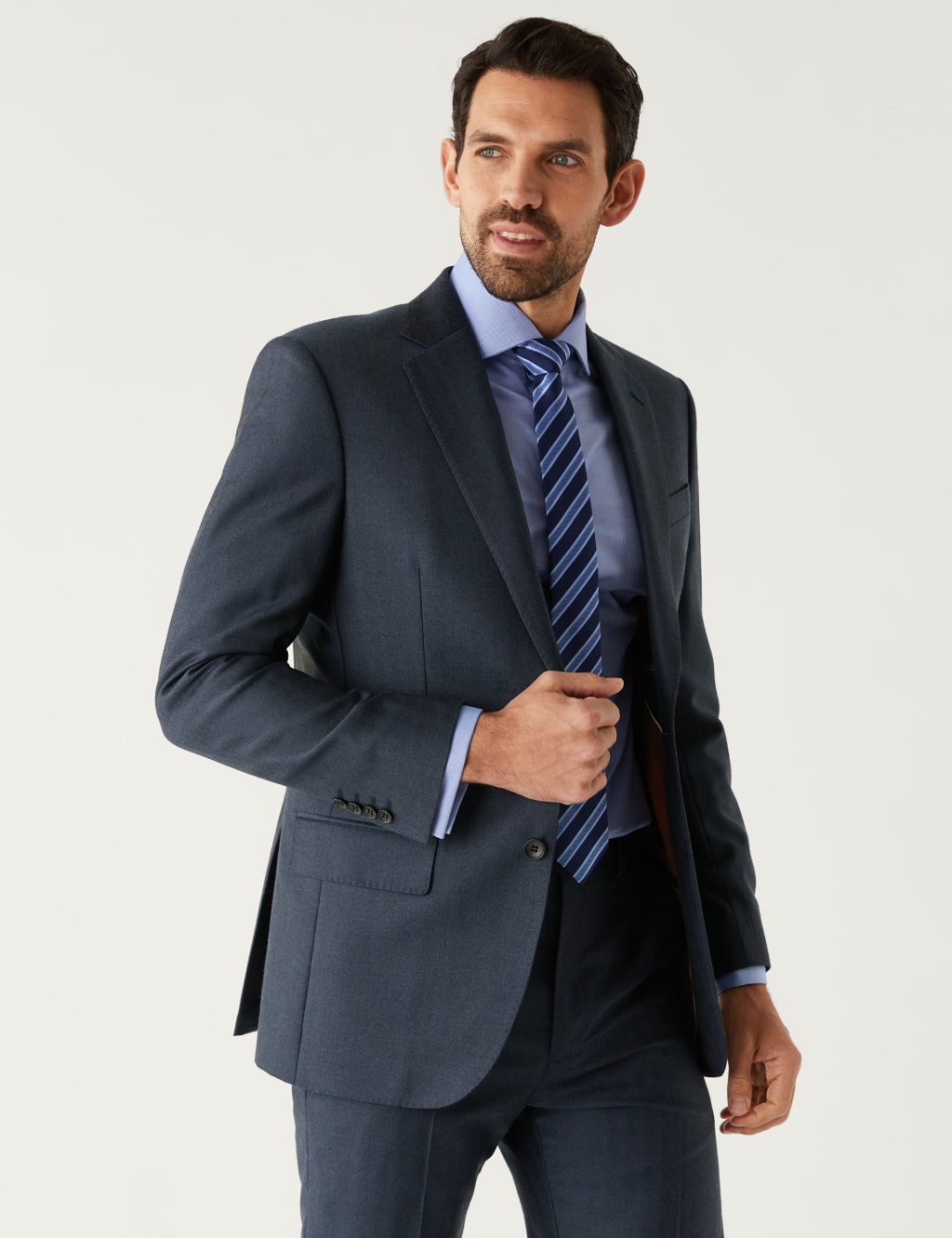 Regular Fit Pure British Wool Herringbone Suit image 2