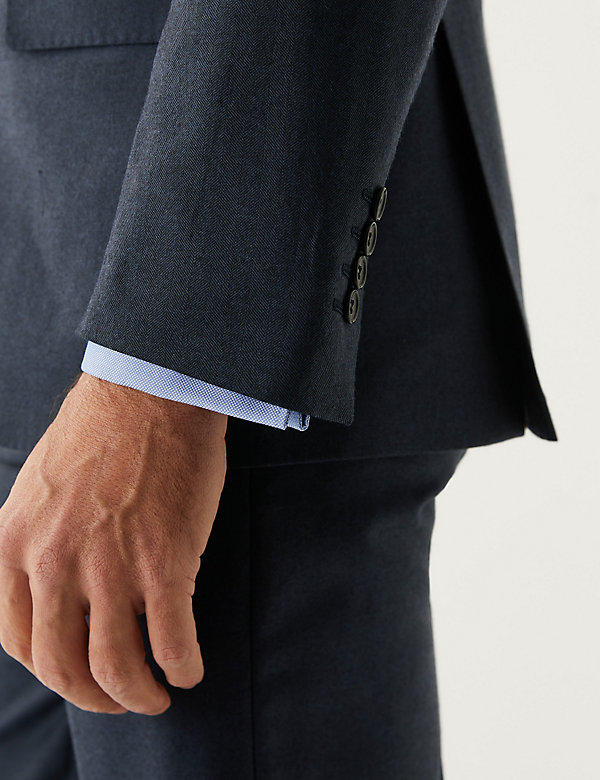 Κοστούμι σε κανονική γραμμή με σχέδιο ψαροκόκαλο από 100% βρετανικό μαλλί - GR