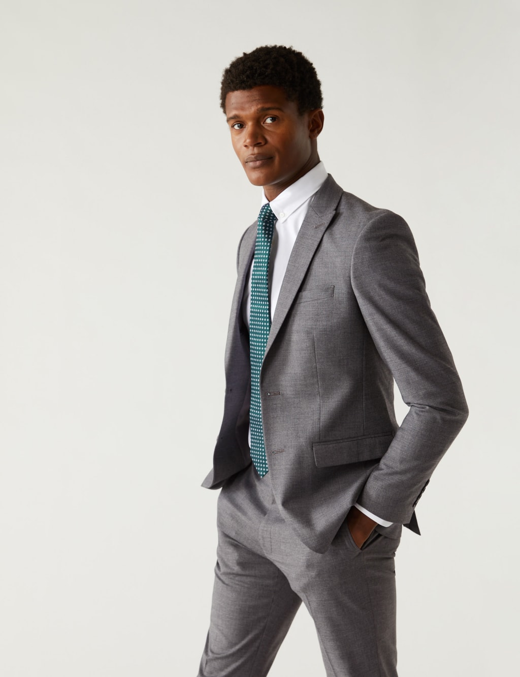 Skinny Fit Sharkskin Stretch Suit image 2