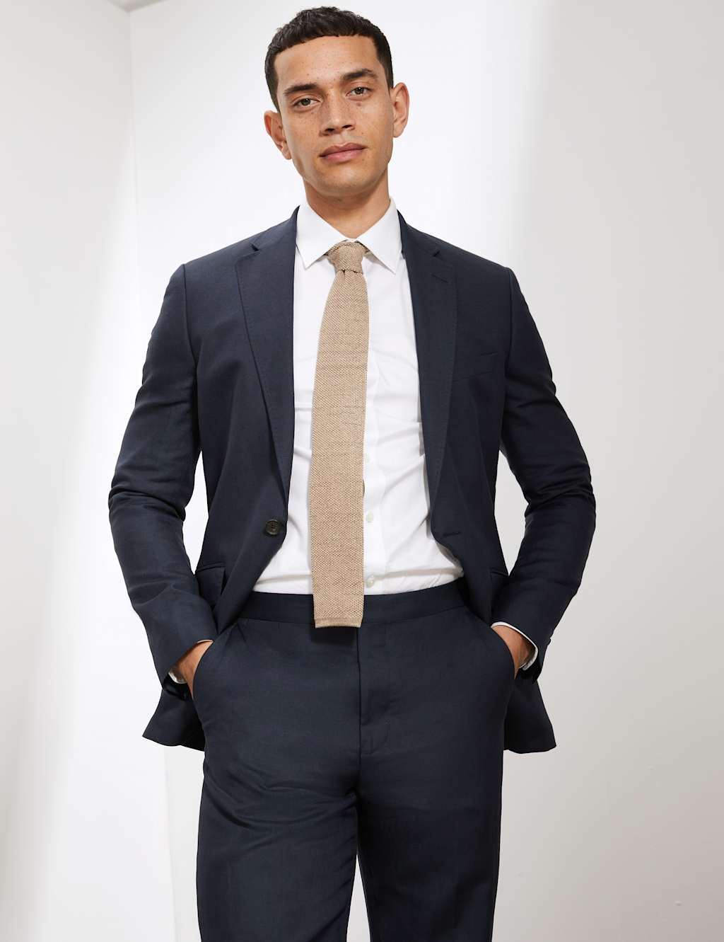 Slim Fit Silk Rich And Linen Suit image 2
