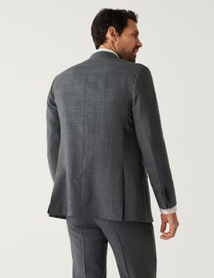 Regular Fit Pure Wool Check Suit - MN