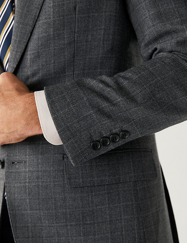 Regular Fit Pure Wool Check Suit - FJ